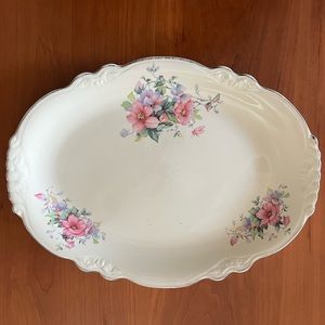 VINTAGE 1940s HOMER LAUGHLIN VIRGINIA ROSE FLORAL PLATTER